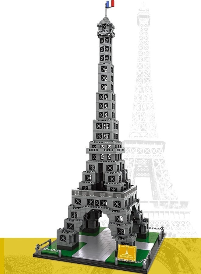 Babelly Architecture Eiffel Tower Building Block Toys, 25 x 12.6 x 12.6 Inch World Famous Paris Architecture 3D Model Set for Adult and Kids Educational Toys Gift (1820 Pieces) - Image 1